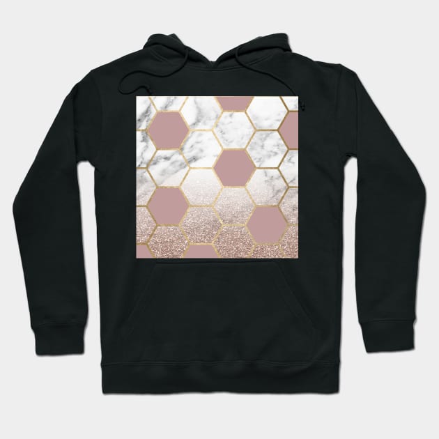Cherished aspirations rose gold marble Hoodie by marbleco